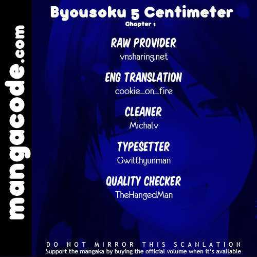 Byousoku 5 Centimeter Chapter 1 #1