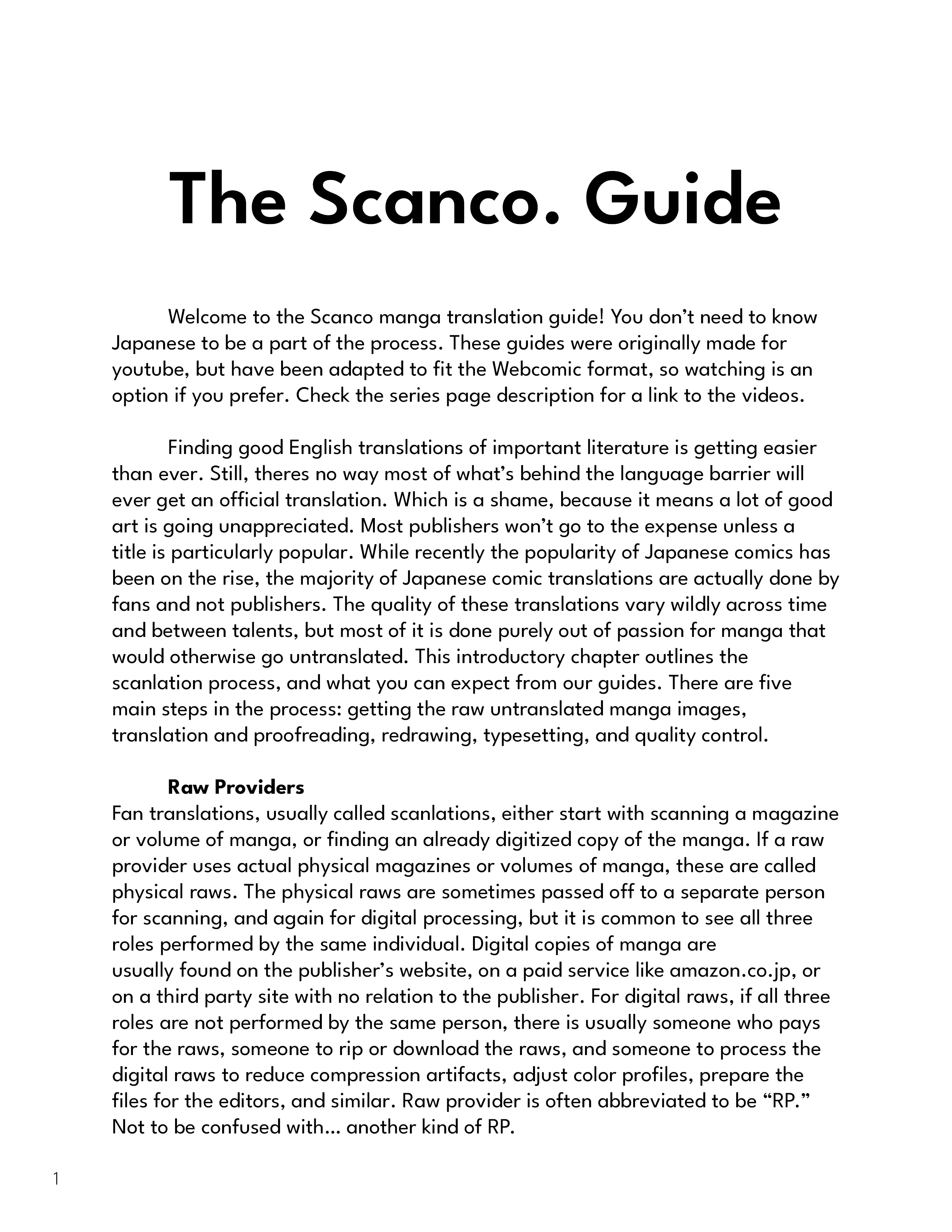 The Scanco. Scanlation Guide Chapter 1 #1