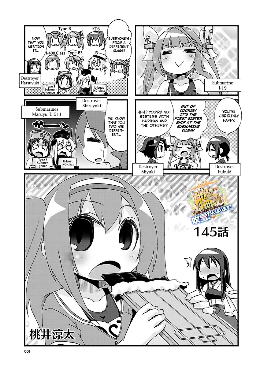 Kantai Collection - Kankore - 4-Koma Comic - Fubuki, Ganbarimasu! Chapter 145 #1