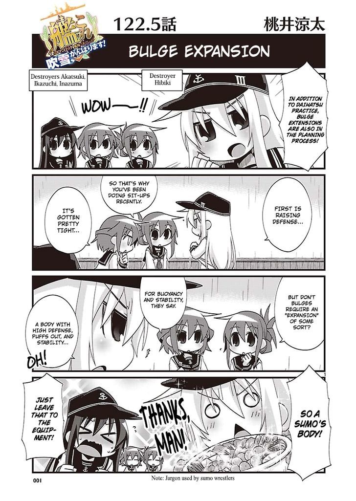 Kantai Collection - Kankore - 4-Koma Comic - Fubuki, Ganbarimasu! Chapter 122.5 #1