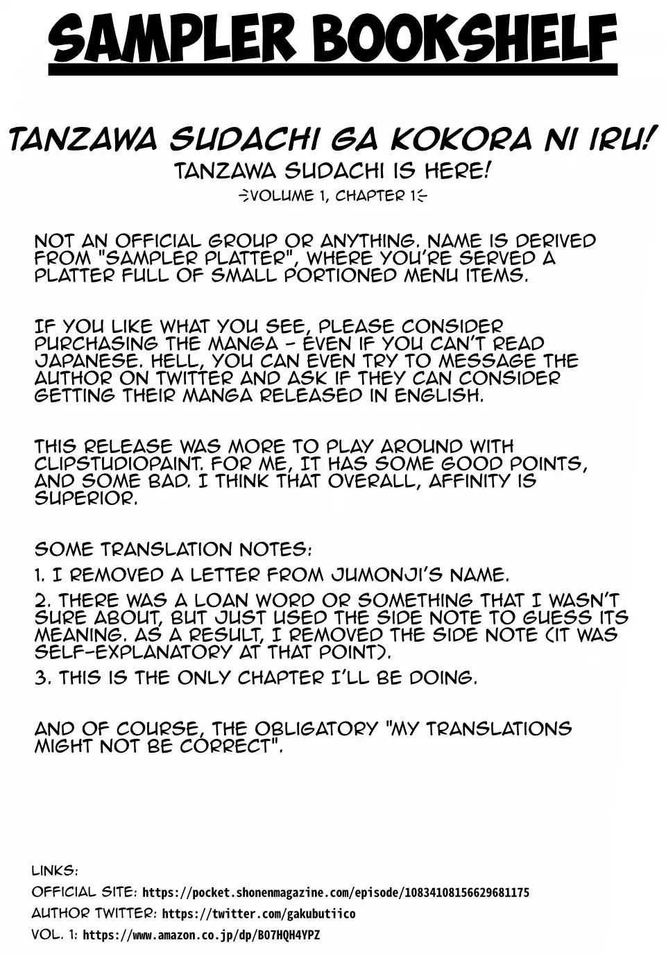 Tanzawa Sudachi Is Here! Chapter 1 #1