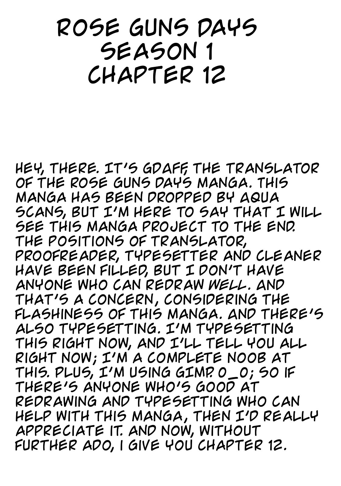 Rose Guns Days - Season 1 Chapter 0.12 #1